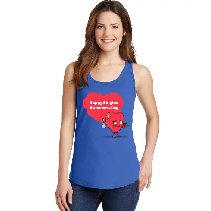 Happy Singles Awareness Day Anti Valentine's Day Gift Ladies Essential Tank