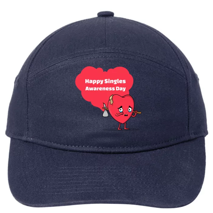 Happy Singles Awareness Day Anti Valentine's Day Gift 7-Panel Snapback Hat