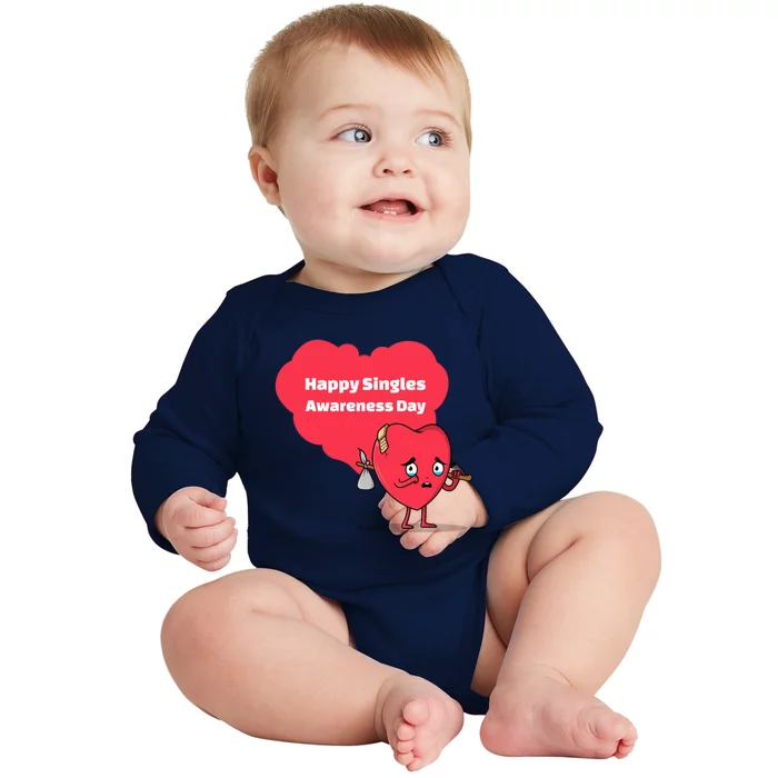 Happy Singles Awareness Day Anti Valentine's Day Gift Baby Long Sleeve Bodysuit