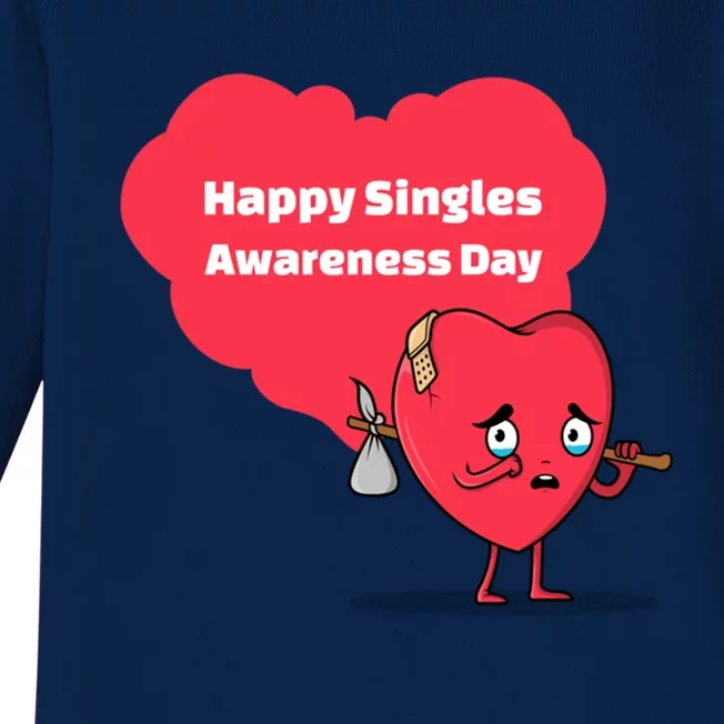 Happy Singles Awareness Day Anti Valentine's Day Gift Baby Long Sleeve Bodysuit