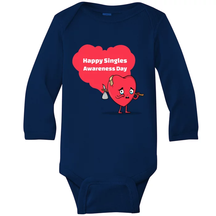 Happy Singles Awareness Day Anti Valentine's Day Gift Baby Long Sleeve Bodysuit