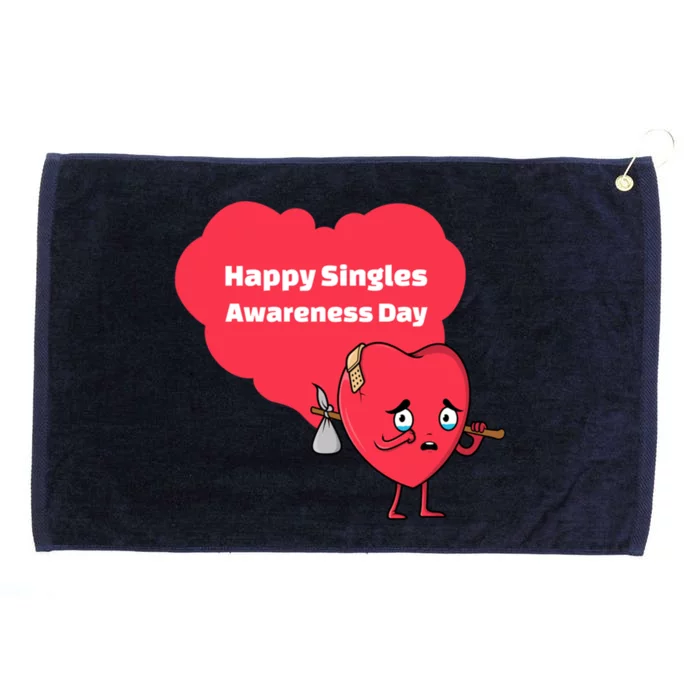 Happy Singles Awareness Day Anti Valentine's Day Gift Grommeted Golf Towel