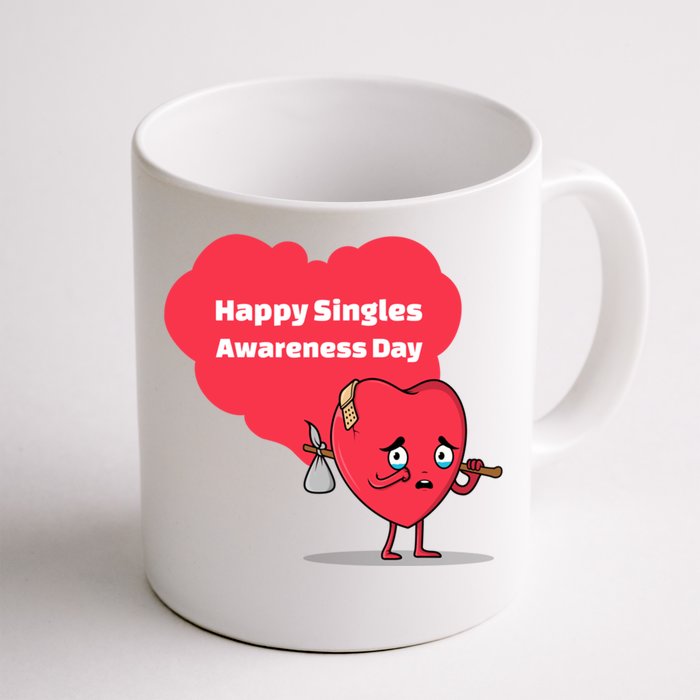 Happy Singles Awareness Day Anti Valentine's Day Gift Front & Back Coffee Mug