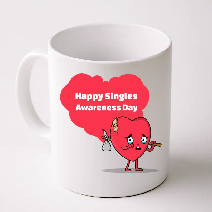 Happy Singles Awareness Day Anti Valentine's Day Gift Front & Back Coffee Mug