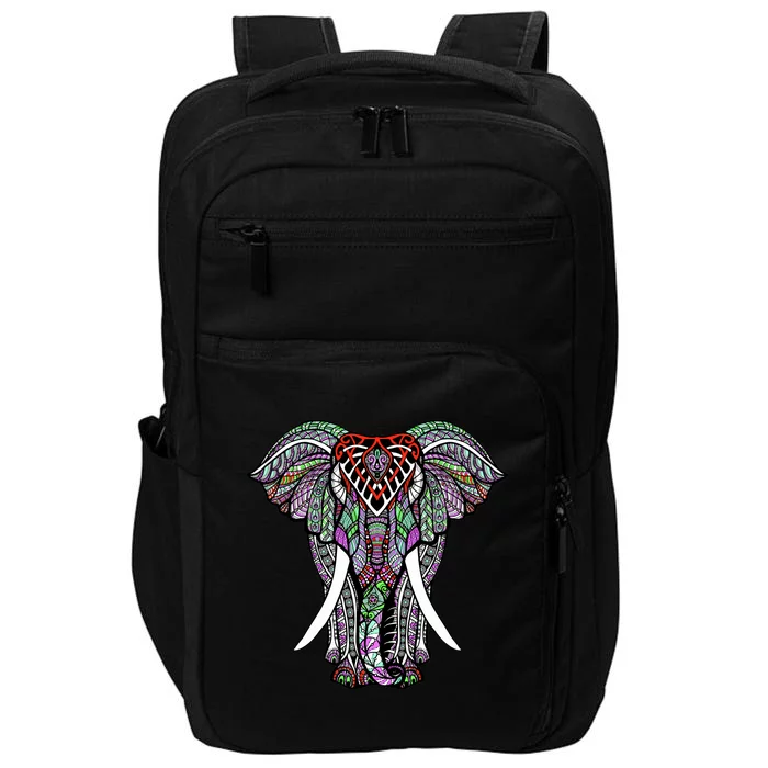 Henna Stylish Artistic Save The Elephants Wildlife Impact Tech Backpack