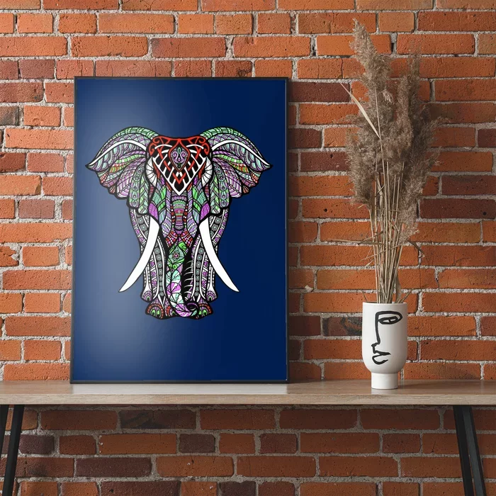 Henna Stylish Artistic Save The Elephants Wildlife Poster