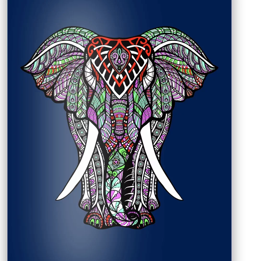 Henna Stylish Artistic Save The Elephants Wildlife Poster