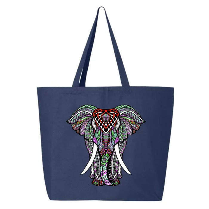 Henna Stylish Artistic Save The Elephants Wildlife 25L Jumbo Tote