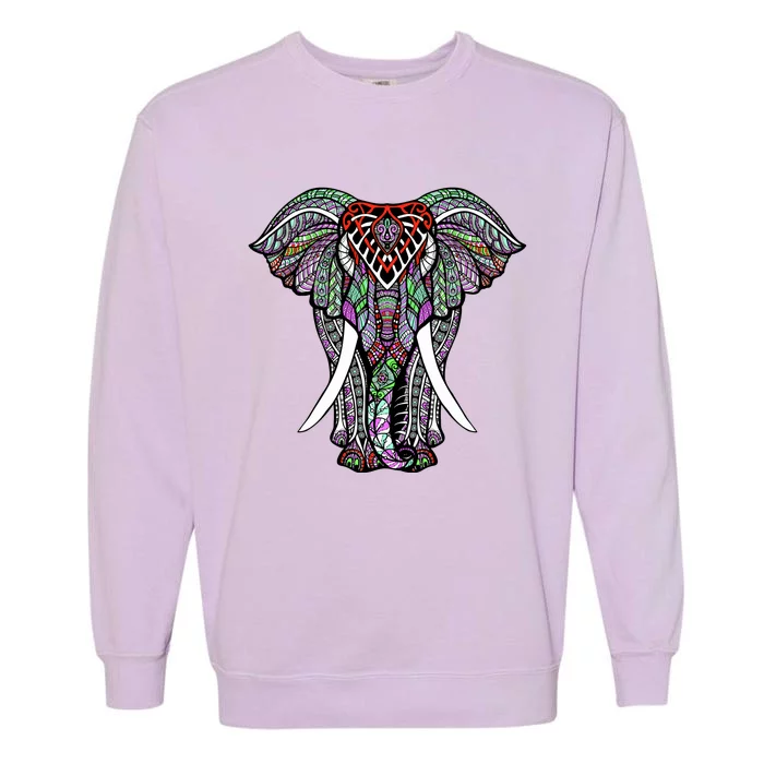 Henna Stylish Artistic Save The Elephants Wildlife Garment-Dyed Sweatshirt