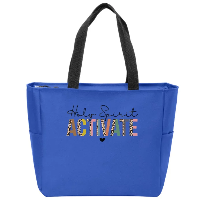 Holy Spirit Activate Leopard Christians Jesus Love Family Zip Tote Bag