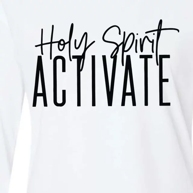 Holy Spirit Activate Funny Christian Womens Cotton Relaxed Long Sleeve T-Shirt