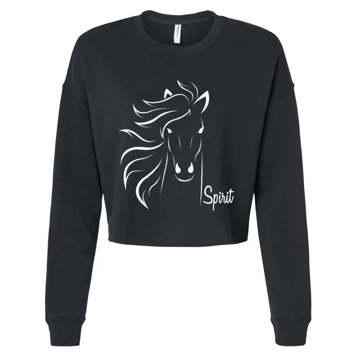 Horse Spirit Animal For Riding Lovers Feel Free Gift Idea Cropped Pullover Crew