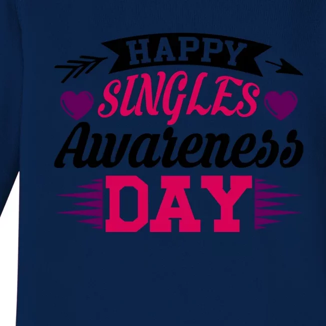 Happy Singles Awareness Day Baby Long Sleeve Bodysuit