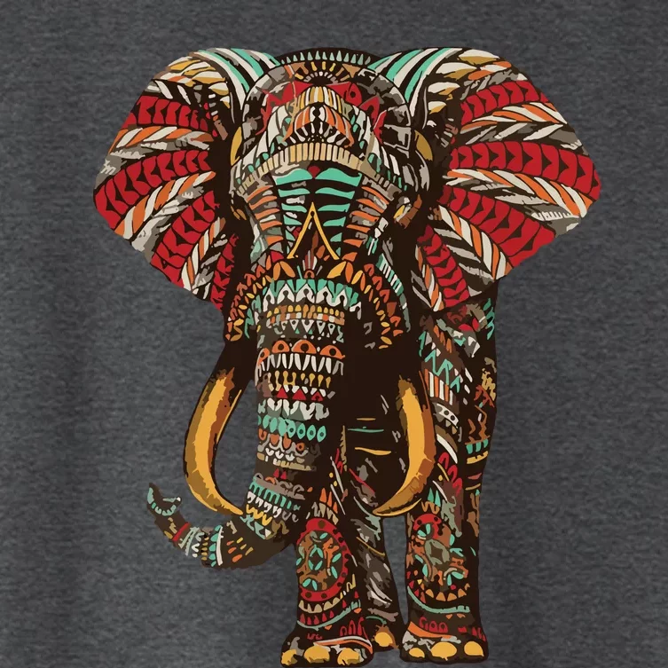 Henna Stylish Artistic Save The Elephants | Wildlife Women's Crop Top Tee