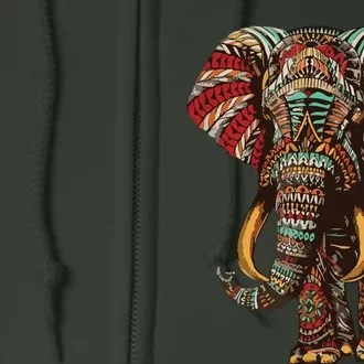 Henna Stylish Artistic Save The Elephants | Wildlife Full Zip Hoodie