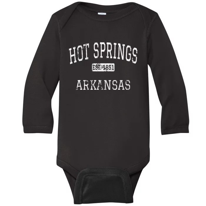 Hot Springs Arkansas AR Vintage Baby Long Sleeve Bodysuit