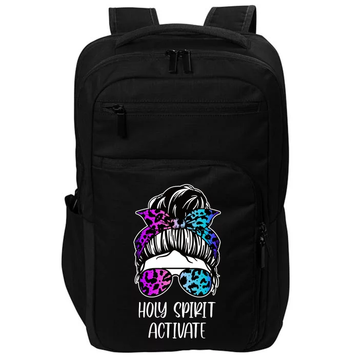 Holy Spirit Activate Funny Female Hair Bun Impact Tech Backpack