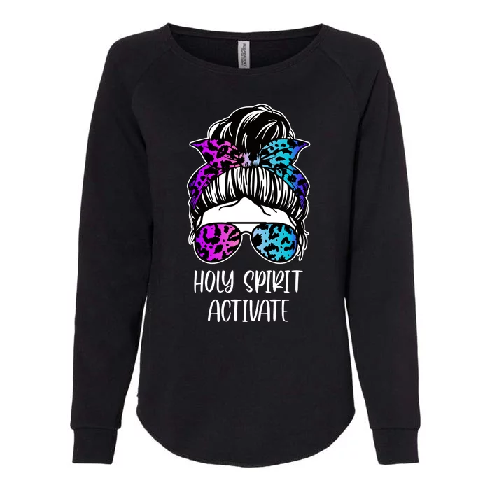 Holy Spirit Activate Funny Female Hair Bun Womens California Wash Sweatshirt