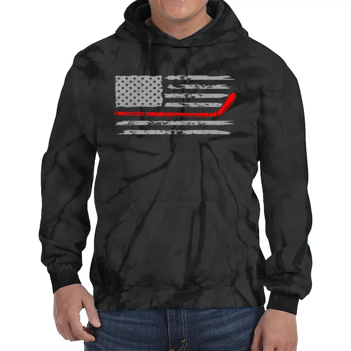 Hockey Sticks American Flag Gift For Player Tie Dye Hoodie