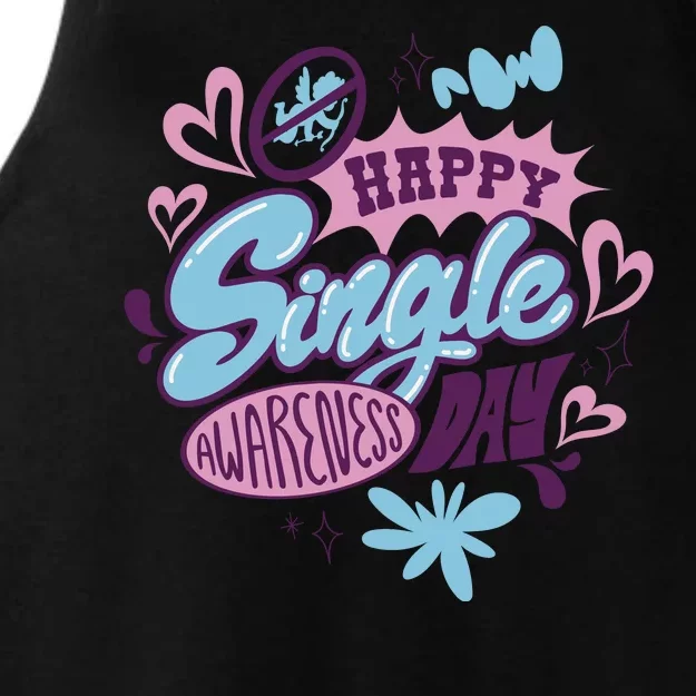 Happy Single Awareness Day Ladies Tri-Blend Wicking Tank