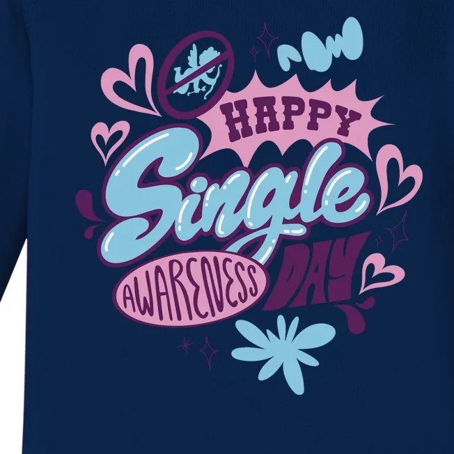 Happy Single Awareness Day Baby Long Sleeve Bodysuit