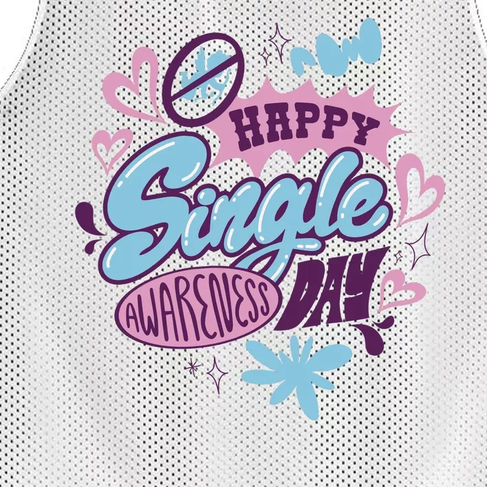 Happy Single Awareness Day Mesh Reversible Basketball Jersey Tank