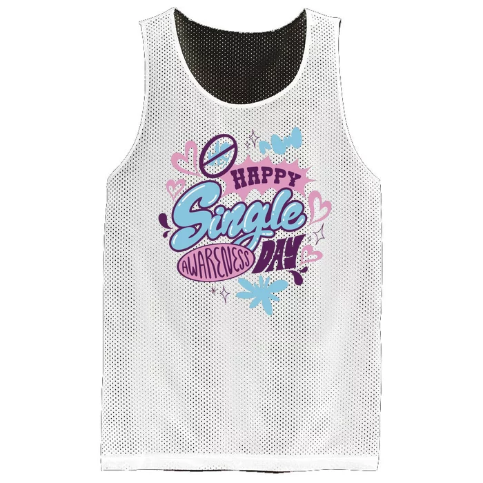 Happy Single Awareness Day Mesh Reversible Basketball Jersey Tank