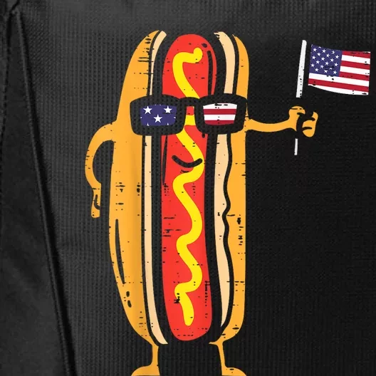 Hotdog Sunglasses American Flag USA Funny 4th Of July Fourth City Backpack