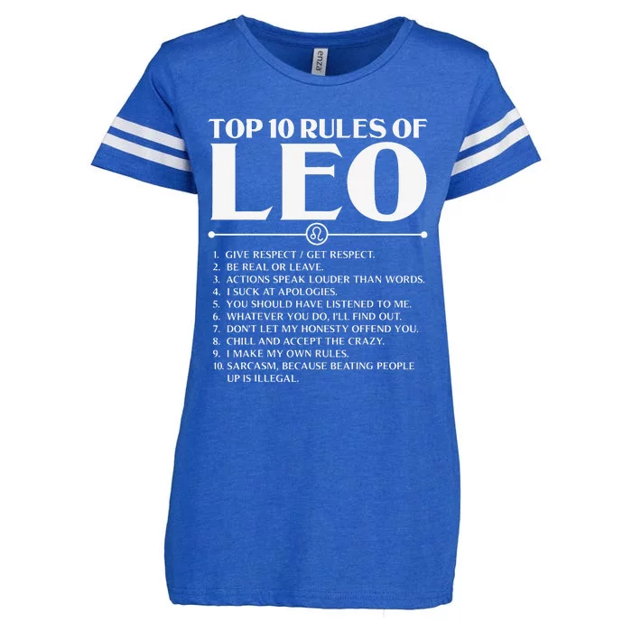 Horoscope Symbols Astrology Sign Top 10 Rules Of Leo Enza Ladies Jersey Football T-Shirt