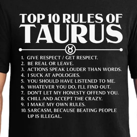 Horoscope Symbols Astrology Sign Top 10 Rules Of Taurus Pajama Set