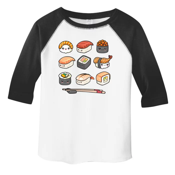 Happy Sushi Anime Kawaii Set Japanese Food Lover Otaku Ga Gift Toddler Fine Jersey T-Shirt