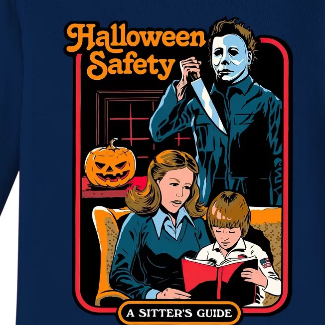 Halloween Safety A Sisters Guide Horror Movie Night Baby Long Sleeve Bodysuit