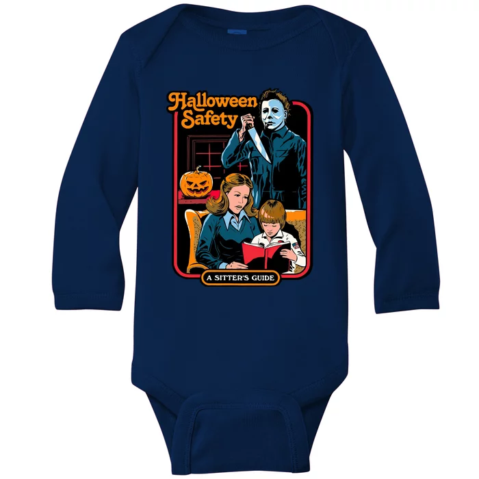 Halloween Safety A Sisters Guide Horror Movie Night Baby Long Sleeve Bodysuit