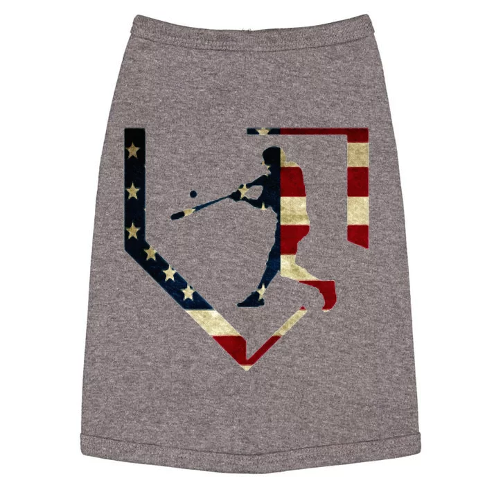 High School Baseball Season College Ball Player Usa Flag Doggie Tank