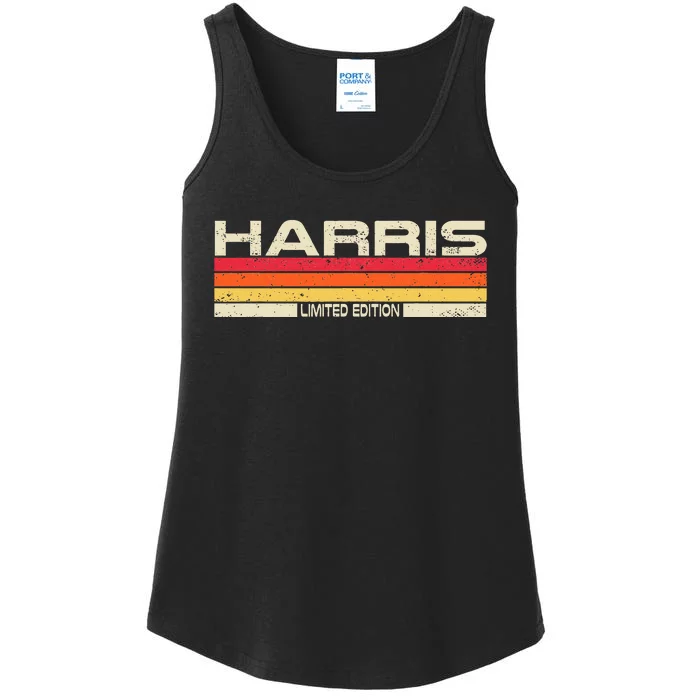 Harris Surname Birthday Family Reunion 80s 90s Sunset Ladies Essential Tank