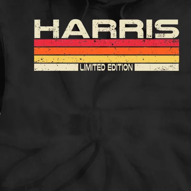 Harris Surname Birthday Family Reunion 80s 90s Sunset Tie Dye Hoodie