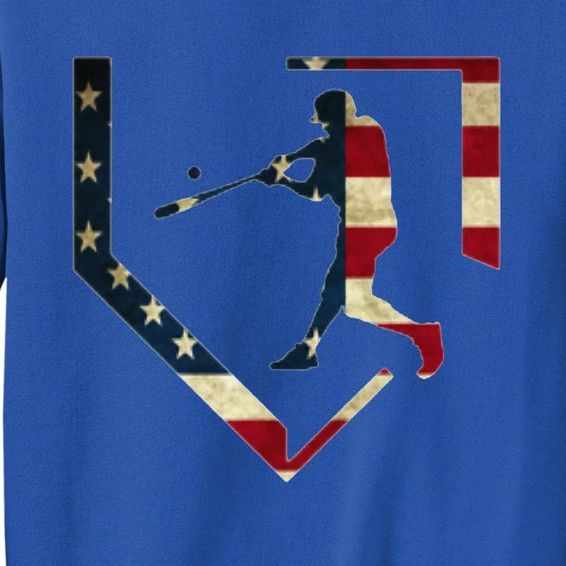 High School Baseball Season College Ball Player USA Flag Sweatshirt