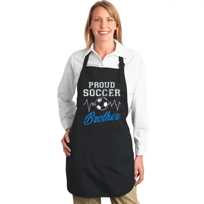 Heartbeat Soccer ball Proud Soccer Brother Soccer lovers Full-Length Apron With Pocket