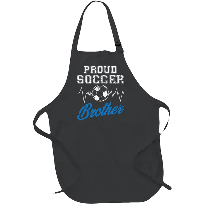 Heartbeat Soccer ball Proud Soccer Brother Soccer lovers Full-Length Apron With Pocket