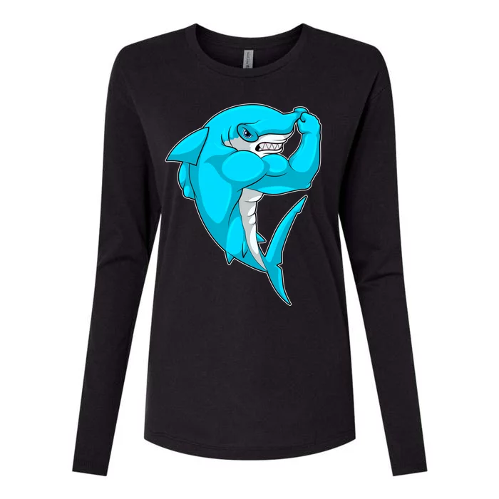 Hammerhead Shark Bodybuilder Bodybuilding Sports Gift Womens Cotton Relaxed Long Sleeve T-Shirt