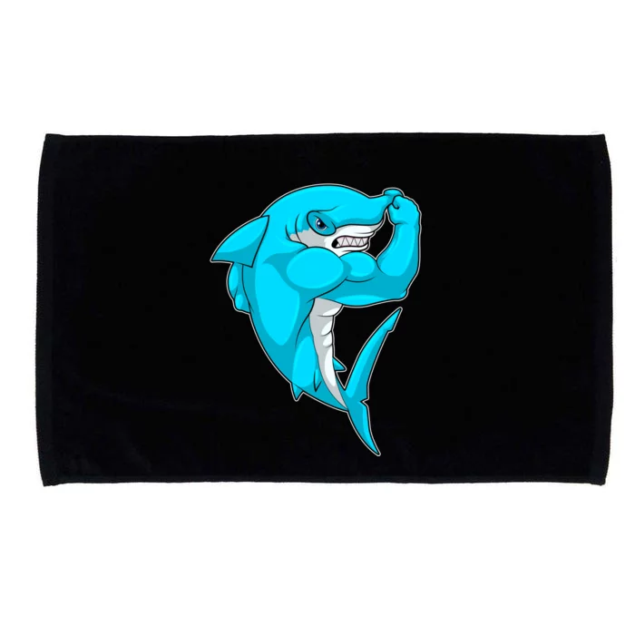 Hammerhead Shark Bodybuilder Bodybuilding Sports Gift Microfiber Hand Towel