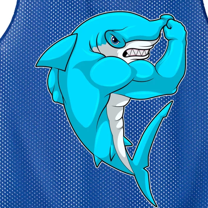 Hammerhead Shark Bodybuilder Bodybuilding Sports Gift Mesh Reversible Basketball Jersey Tank