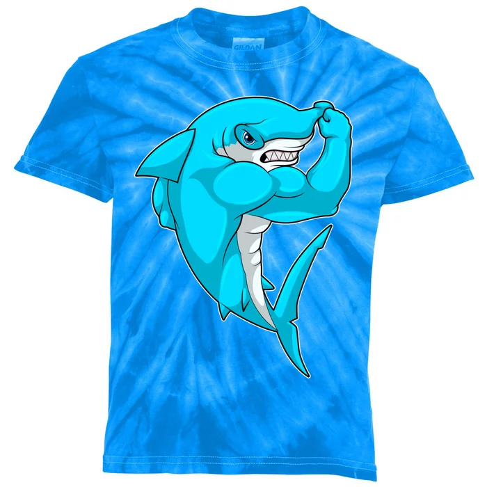 Hammerhead Shark Bodybuilder Bodybuilding Sports Gift Kids Tie-Dye T-Shirt