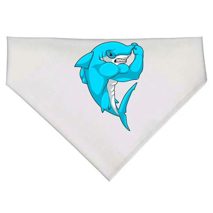 Hammerhead Shark Bodybuilder Bodybuilding Sports Gift USA-Made Doggie Bandana