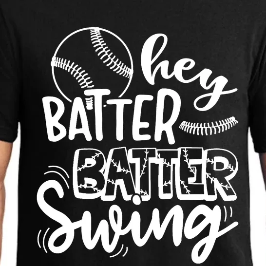 Hey Swing Batter Baseball Fans Baseball Player Children Pajama Set