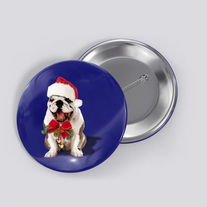 Hybrid Santa Bulldog Christmas Cute Gift Cute Gift Button