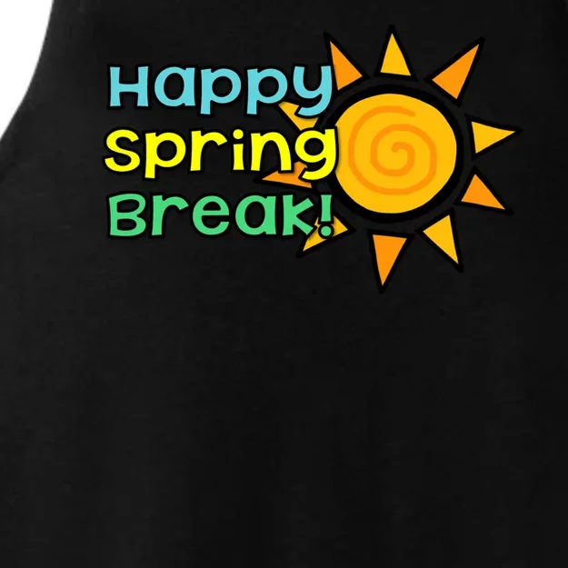 Happy Spring Break Sun Ladies Tri-Blend Wicking Tank