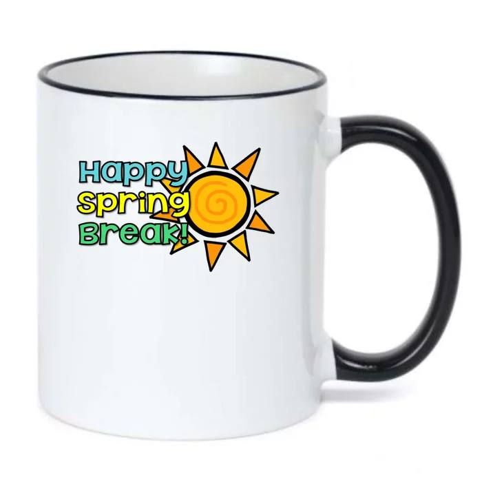 Happy Spring Break Sun Black Color Changing Mug