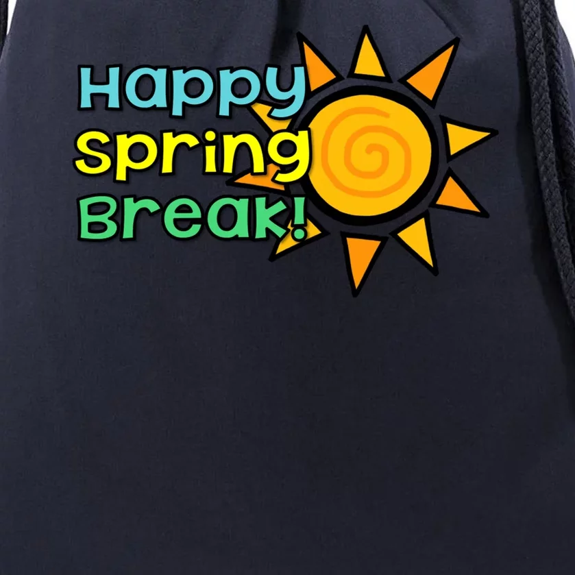 Happy Spring Break Sun Drawstring Bag