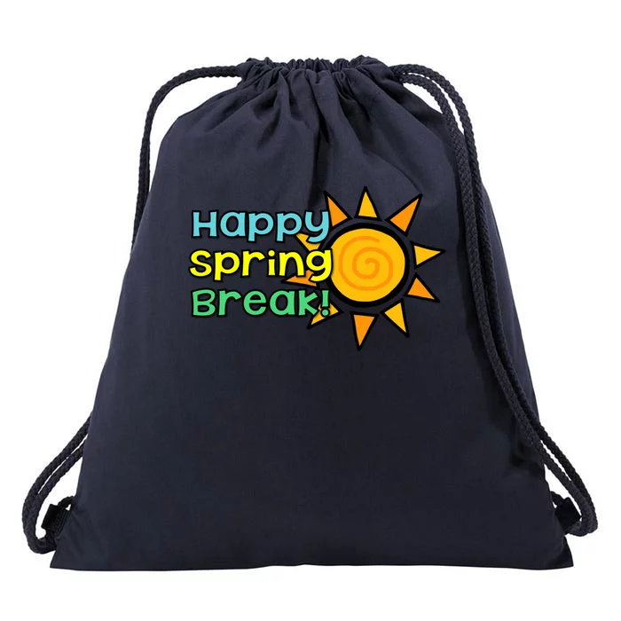 Happy Spring Break Sun Drawstring Bag